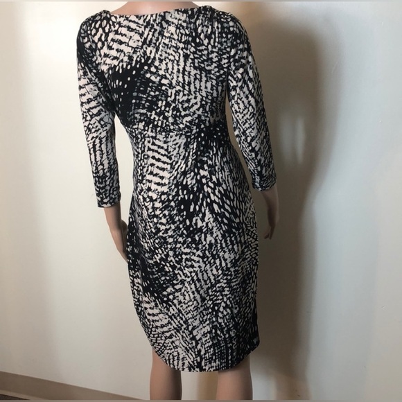 Lauren Ralph Lauren Monochrome Long Sleeve Wrap Dress 8P - Picture 7 of 13